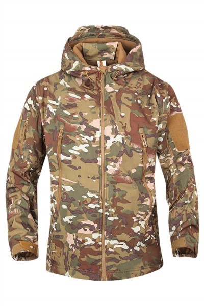 SKJ025 Manufacture soft shell jacket Order shark skin fleece outdoor jacket Windproof waterproof warm camouflage clothing detail view-6